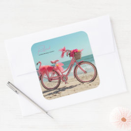 Rolig Pensionerad Certifierad Flamingosamlare! Fyrkantigt Klistermärke