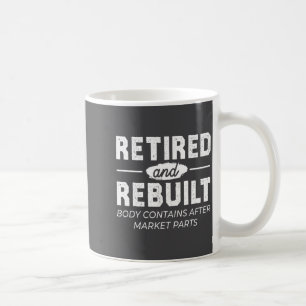 Rolig Pensionerad Och Återuppbyggd Ben Höft Knä Op Kaffemugg