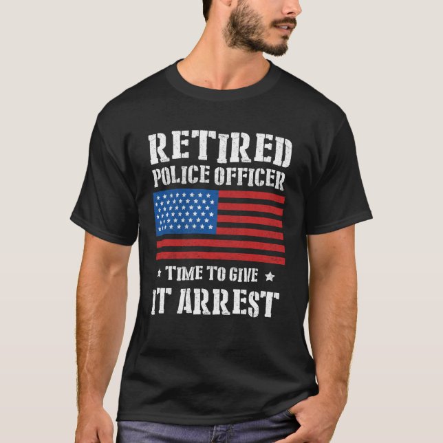 Rolig pensionerad polispatriotgåva t shirt (Framsida)