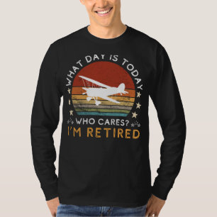 Rolig Pensionerad RC-Flygande T-shirt - Vem Bryr S