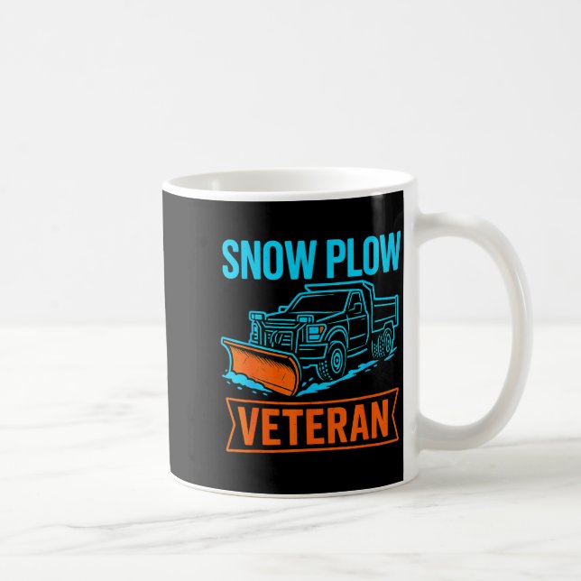 Rolig Pensionerad Snöplog Veteran Vinter Röjning H Kaffemugg (Höger)