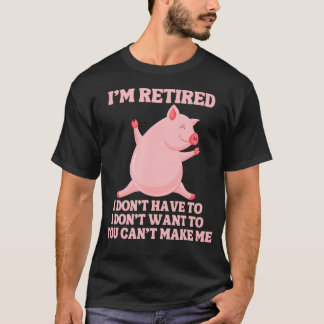 Rolig Pensionerad Svinbonde Dansar Gris T Shirt