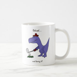 Rolig pensionerad T-Rex Dinosaurgolfspel Kaffemugg