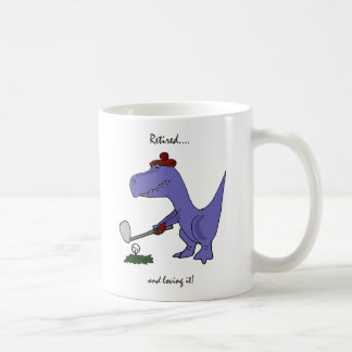 Rolig pensionerad T-Rex Dinosaurgolfspel Kaffemugg