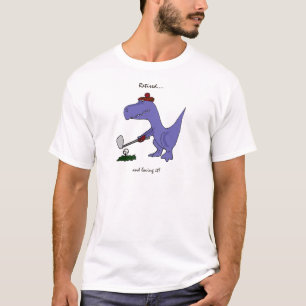 Rolig pensionerad T-Rex Dinosaurgolfspel Tee