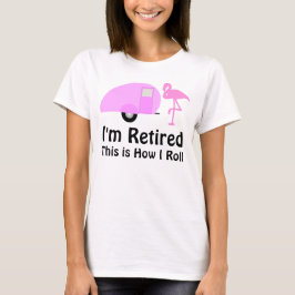 Rolig pensionering rosa flamingo retro husvagn tröja