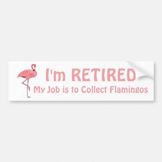 Rolig pensionscitat trädgårdsflamingo bildekal (Framsidan)
