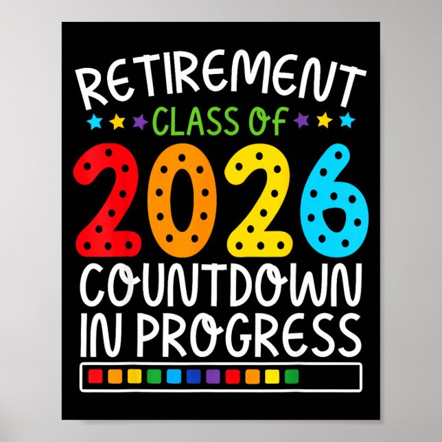 Rolig pensionsräknare 2026 Färgrik Framtid Li Poster (Framsidan)