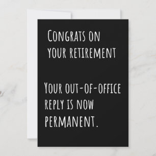 Rolig pensionssarkastisk gratulationskort tack kort
