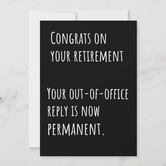 Rolig pensionssarkastisk gratulationskort tack kort (Framsida)
