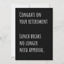 Rolig pensionssarkastisk gratulationskort
