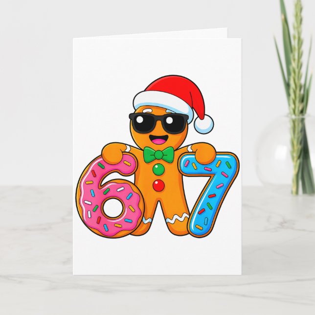 Rolig Pepparkakor Sex Sju 67 Glass Drip Jul Kort (Framsida)