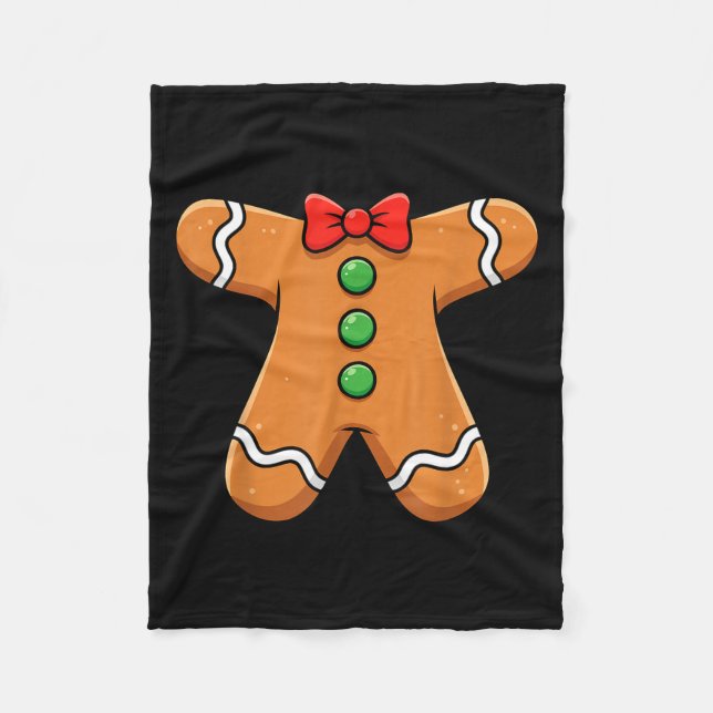 Rolig pepparkaks jul cookie xmas kostym fleecefilt (Framsidan)