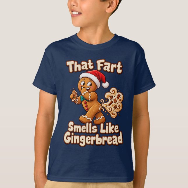 Rolig Pepparkaksfart Jul T Shirt (Framsida)