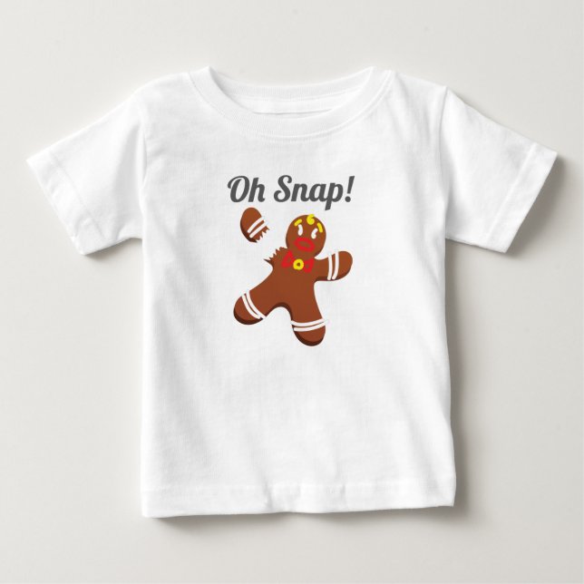 Rolig pepparkaksgubbe Oh Snap julpresent T Shirt (Framsida)