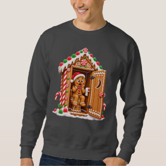 Rolig pepparkakstoalett jul lång ärmad tröja