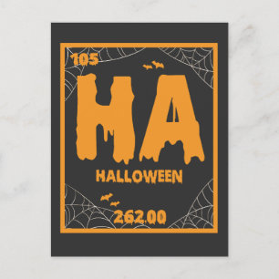 Rolig Periodisk Tabell för Halloween-kemi Present Vykort
