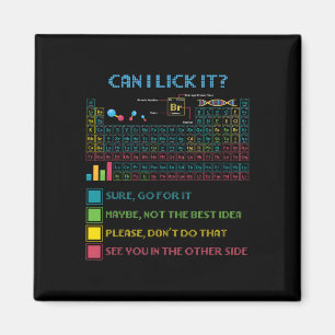 Rolig periodisk tabell Vetenskap Kan jag slicka de Magnet