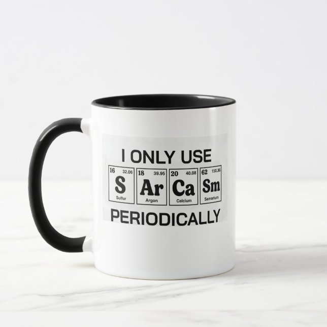 Rolig Periodiska Tabell Sarcasm Mugg -Rolig Kaffe  (Vänster)
