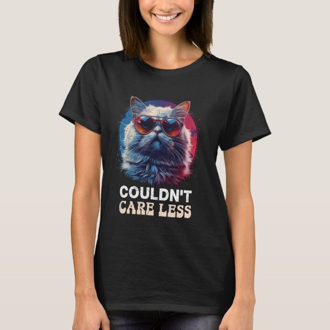 Rolig Persisk Katt KUNDE INTE BRY SIG MINDRE Cool  T Shirt (Framsida)