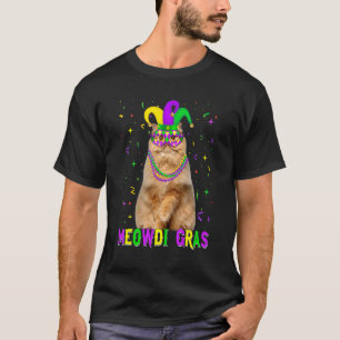 Rolig persisk kattälskare Meowdi Gras Mardi Gras B T Shirt