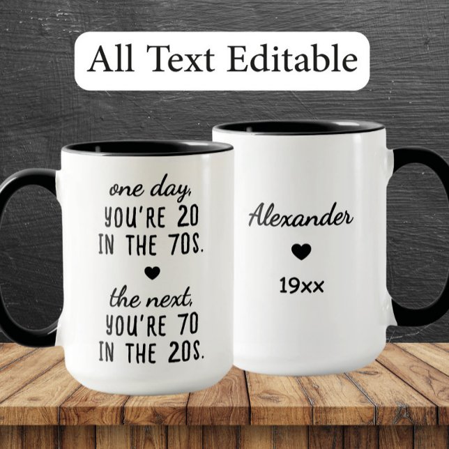 Rolig personlig 70-årspresentmugg - Ålder Humor Mugg (Skapare uppladdad)