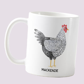 Rolig Personlig Akvarell Wyandotte Höna Kaffemugg