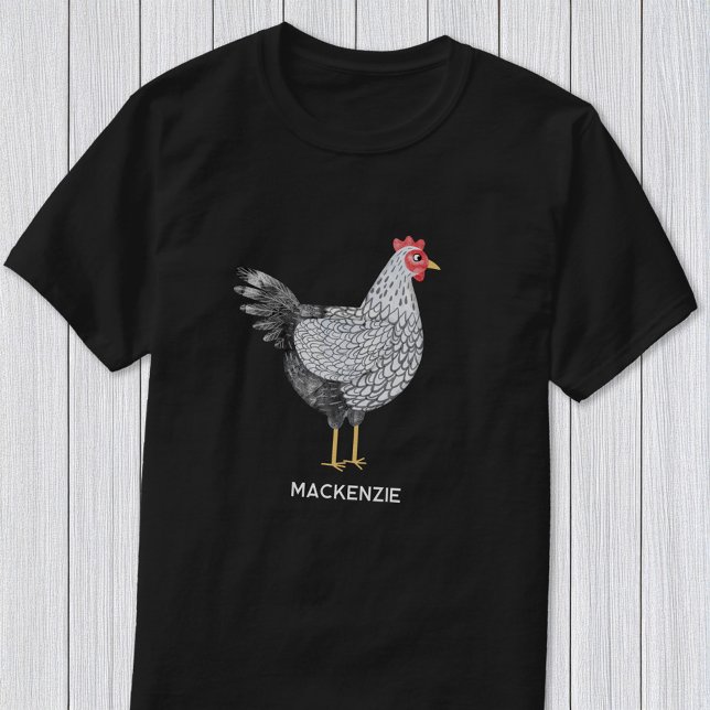 Rolig personlig akvarell Wyandotte-kyling T Shirt (Fun personalized custom name Wyandotte chicken shirt for poultry and bird lovers)