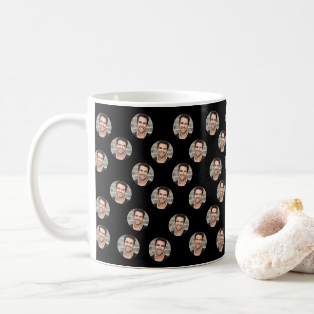 Rolig personlig ansiktsbild, Anpassad foto Kaffemugg (Med munk)
