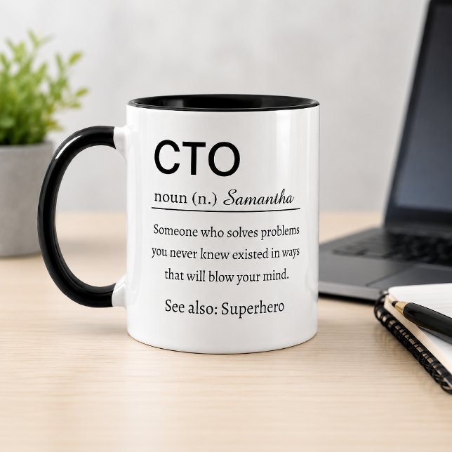 Rolig Personlig CTO-Definition Mugg (Skapare uppladdad)