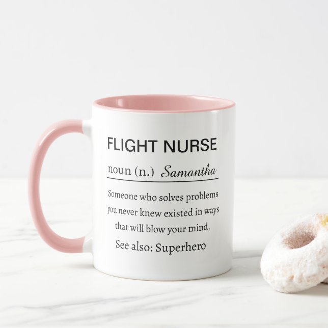 Rolig Personlig Definition av Flygsjuksköterska Mugg (Med munk)