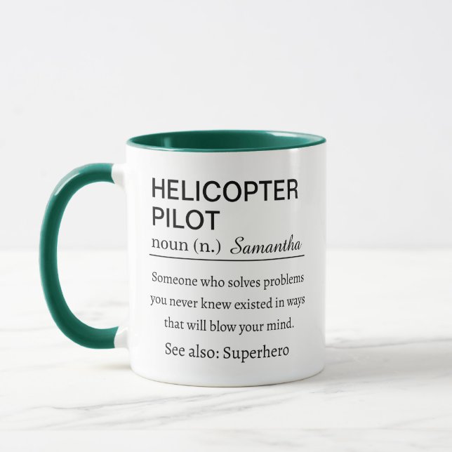 Rolig Personlig Definition Av Helikopterpilot Mugg (Vänster)