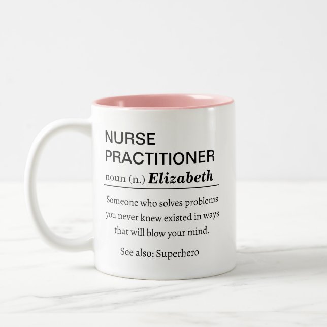 Rolig Personlig Definition av Sjuksköterskespecial Två-Tonad Mugg (Vänster)