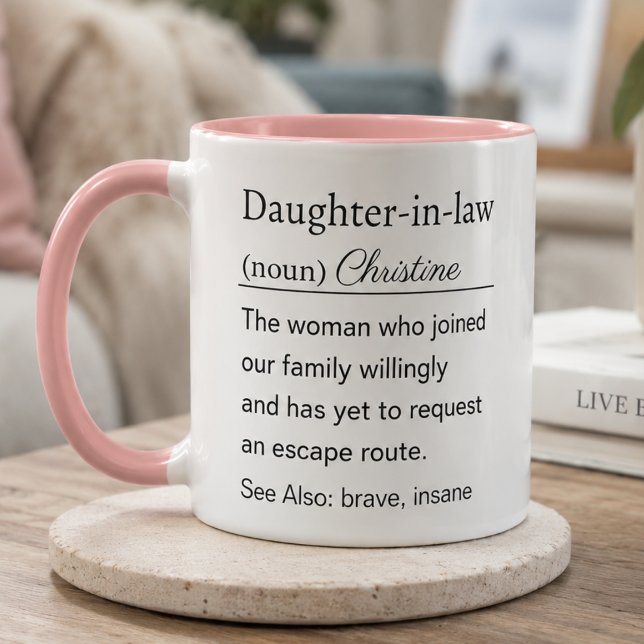 Rolig Personlig Definition av Svärdotter Rosa Mugg (Skapare uppladdad)