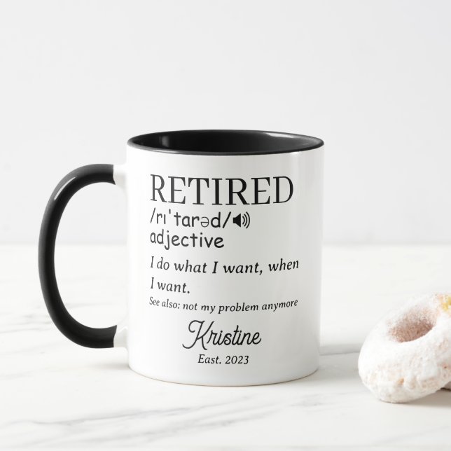 Rolig Personlig Definition för Pensionärer Mugg (Med munk)