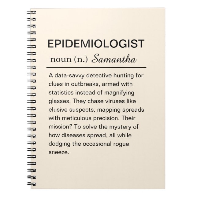 Rolig Personlig Epidemiolog Definition Anteckningsbok (Framsidan)