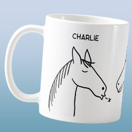 Rolig Personlig Häst Kaffemugg