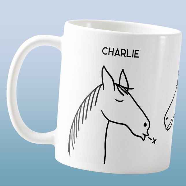 Rolig Personlig Häst Kaffemugg (Skapare uppladdad)