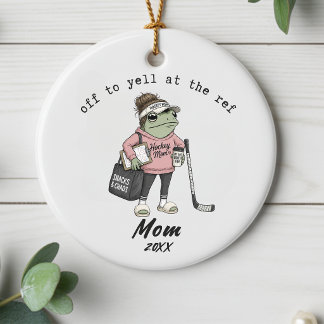 Rolig Personlig Hockey Mamma Ornament