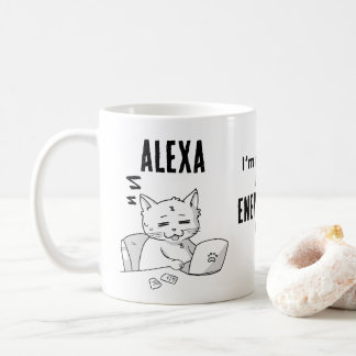 Rolig personlig kaffemugg med katt