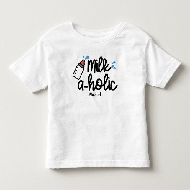 Rolig Personlig Mjölk aholic T Shirt (Framsida)