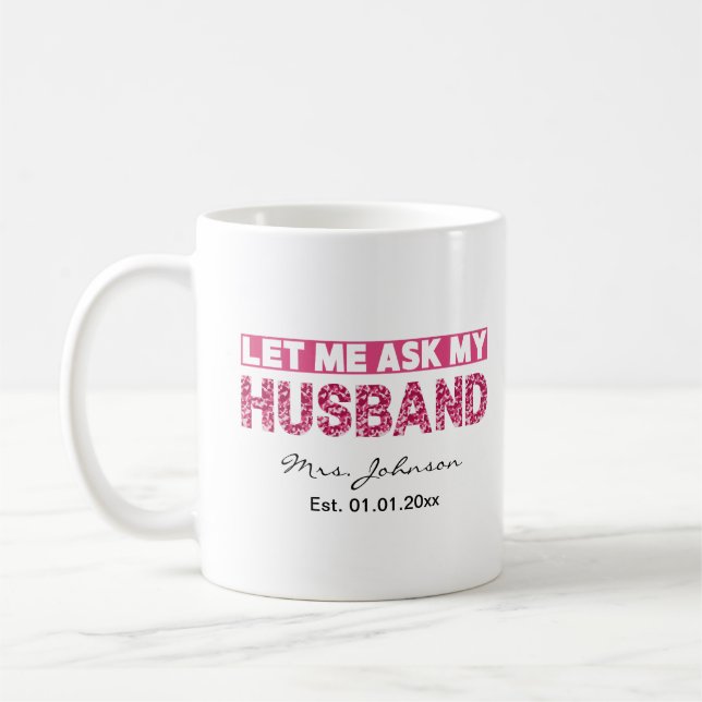 Rolig personlig nygift brud eller fru  kaffemugg (Vänster)