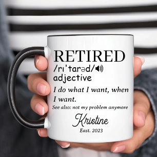 Rolig Personlig Pensionering Pensionerad Definitio Mugg