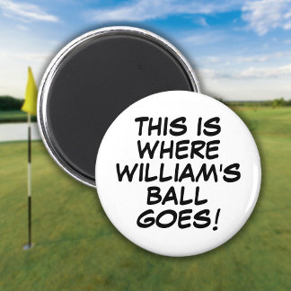 Rolig Personlig Serietidning Golf Boll Markerare Magnet