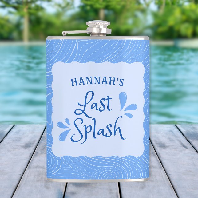 Rolig Personlig "Sista doppet" Möhippa Fickplunta (Last Splash Theme custom name flask - a chic bachelorette party gift for a memorable celebration.)