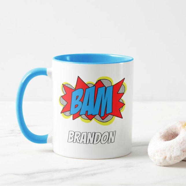 Rolig Personlig Skräddarsydd Serietidning Pop Art  Mugg (Med munk)