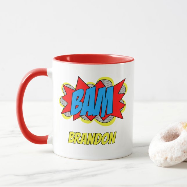 Rolig Personlig Skräddarsydd Serietidning Pop Art  Mugg (Med munk)