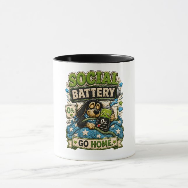 Rolig Personlig Socialt Batteri Gå Hem Mugg (Center)