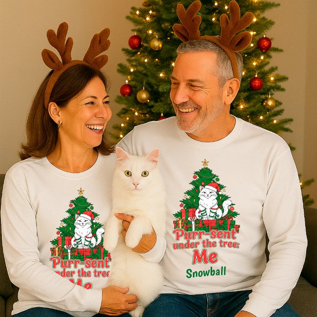 Rolig Personlig Söt Julkattspresent T Shirt (Skapare uppladdad)