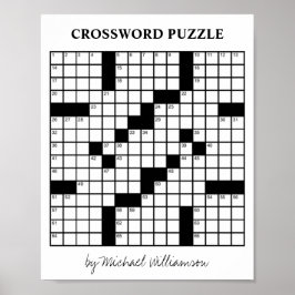 Rolig Personlig Spel Svart och Vitt Korsord Poster